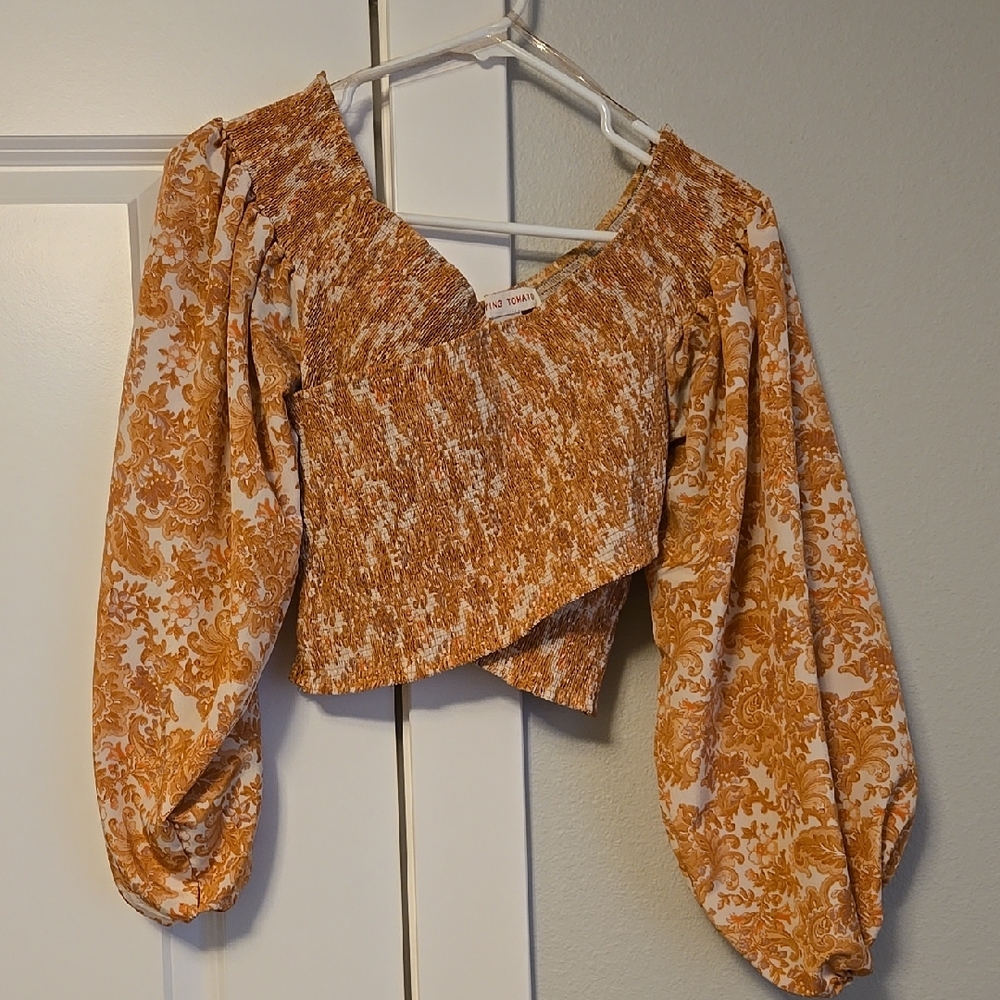 Flying Tomato Women's Orange Patterned Top